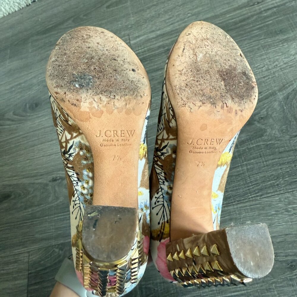 J Crew Collection Studded Floral Etta Pumps High Heels Limited Edition Sz 7.5 - Picture 7 of 7